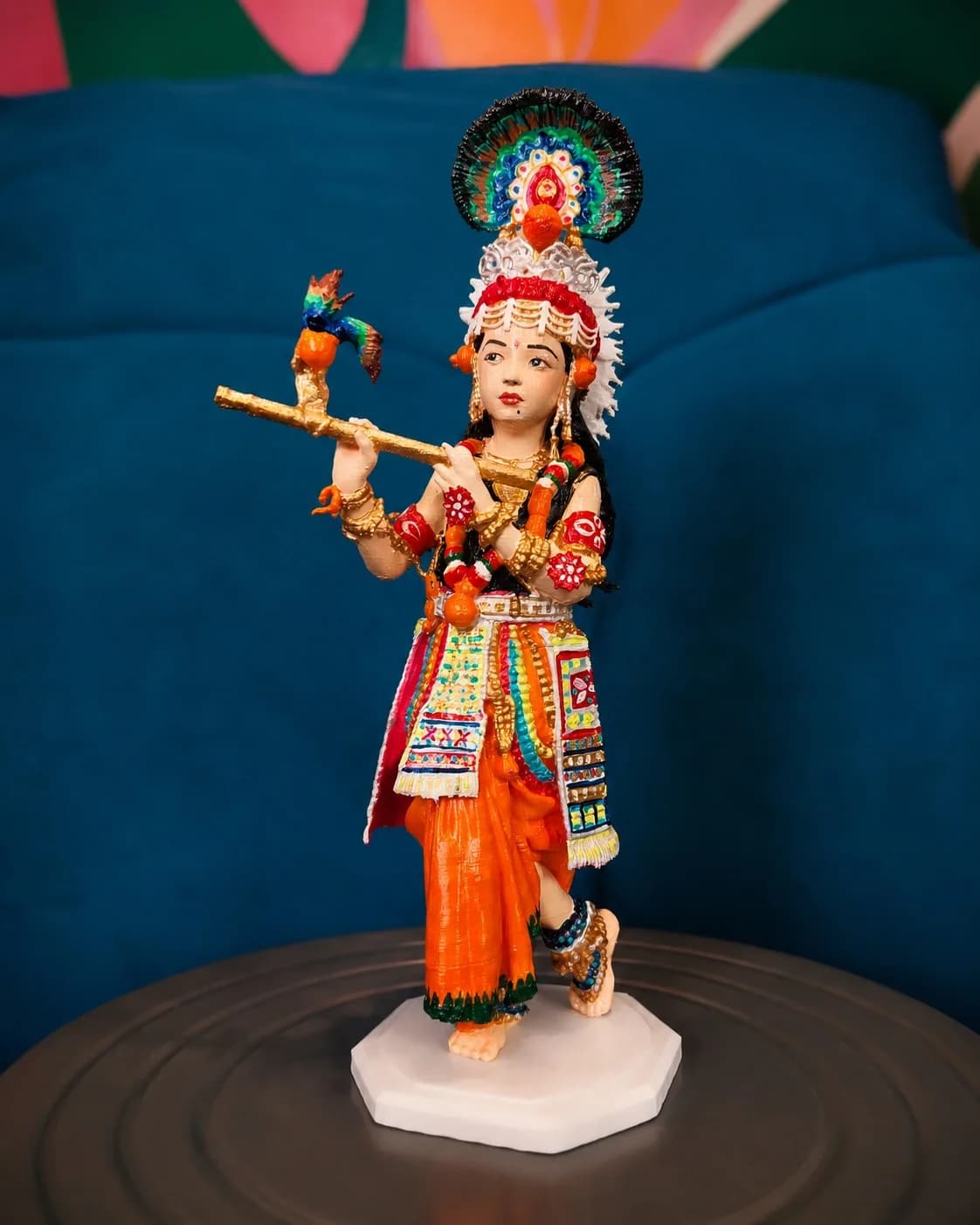 Krishna with flute figure